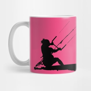 Kitesurfer Action Water Sports Artistic Black Silhouette Mug